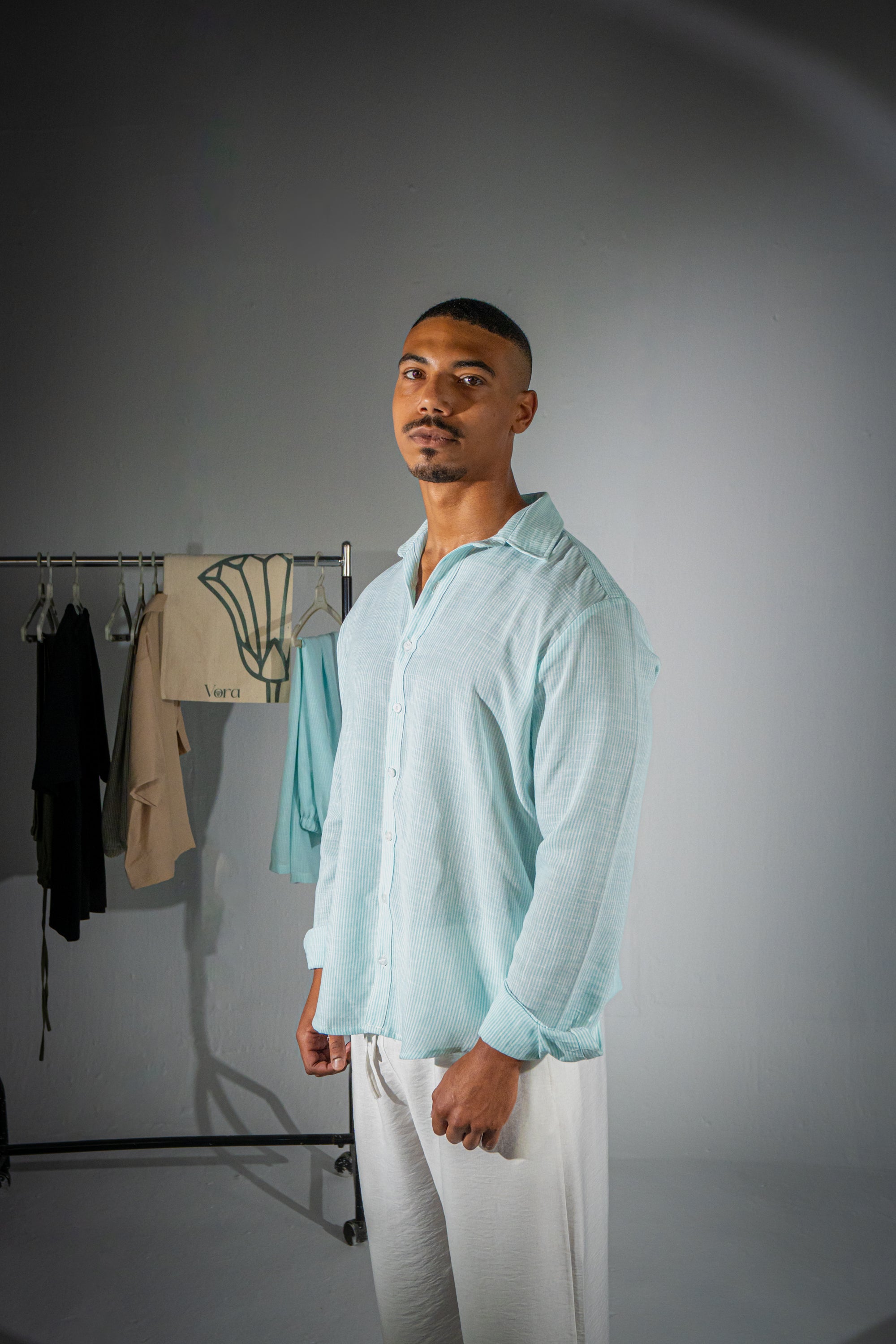 Blue Striped Linen Shirt