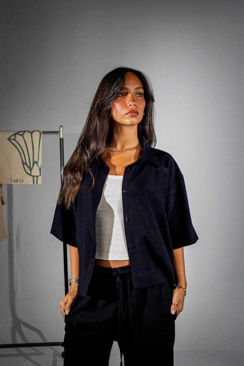 Black Linen Set