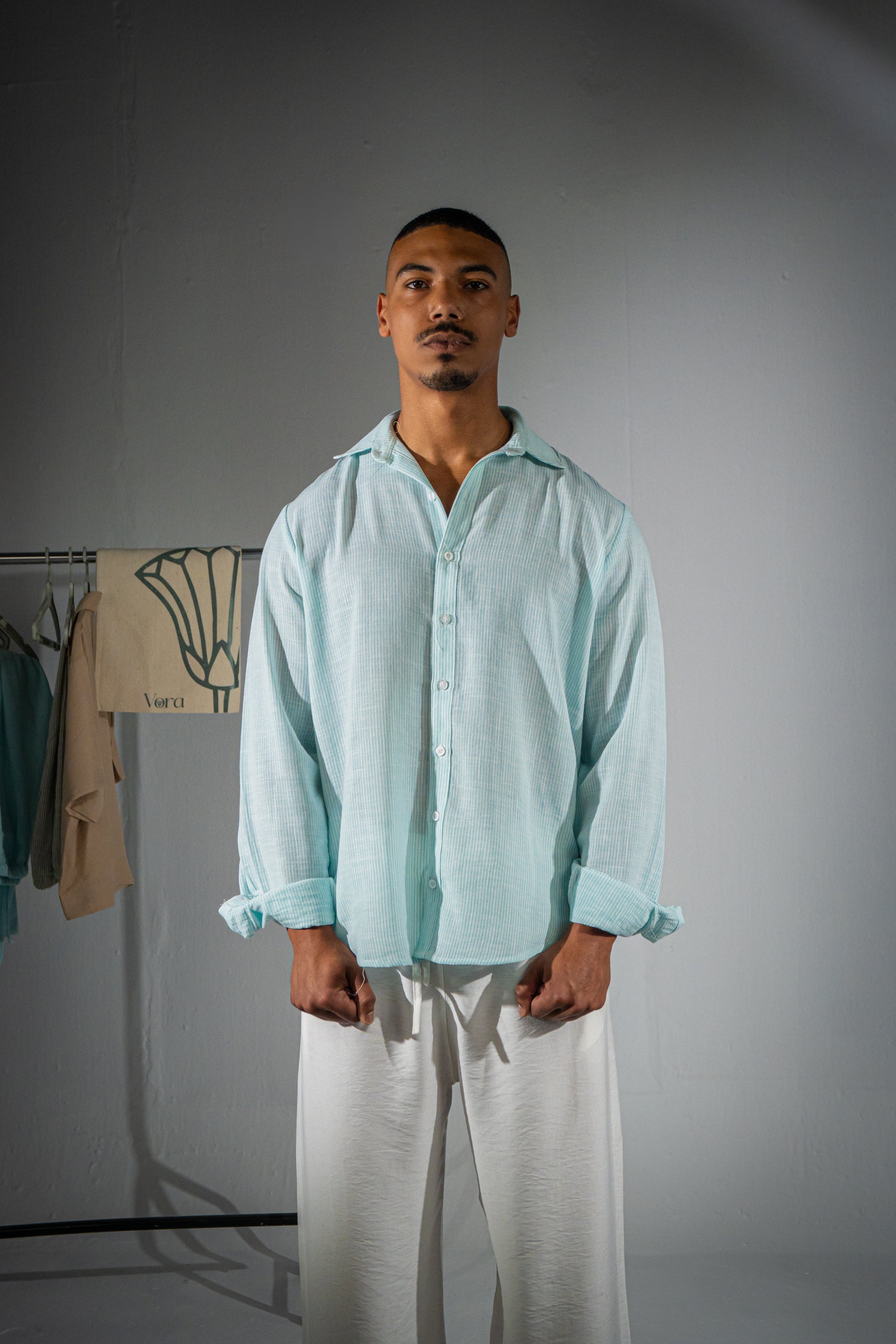 Blue Striped Linen Shirt