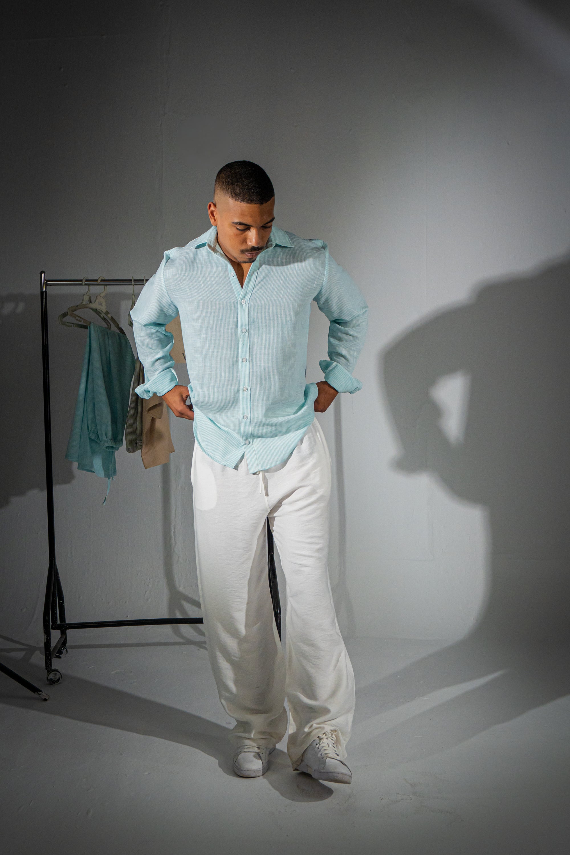 Blue Striped Linen Shirt