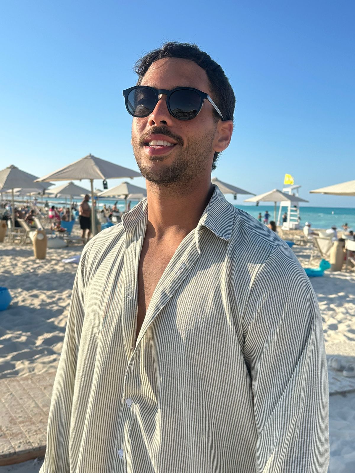 Olive Striped Linen Shirt